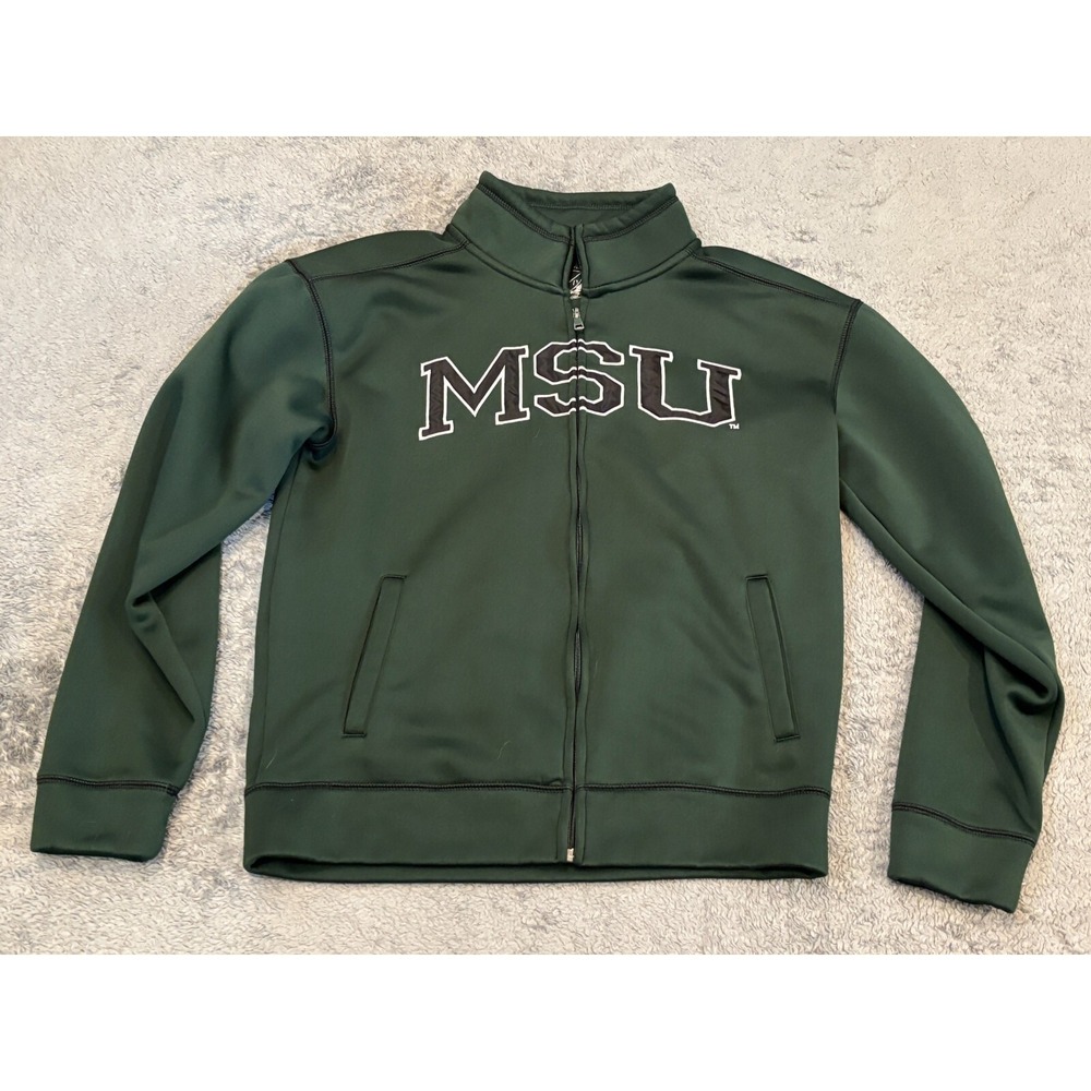 Michigan State Spartans Full Zip Jacket Green Men's Small Campus Den MSU